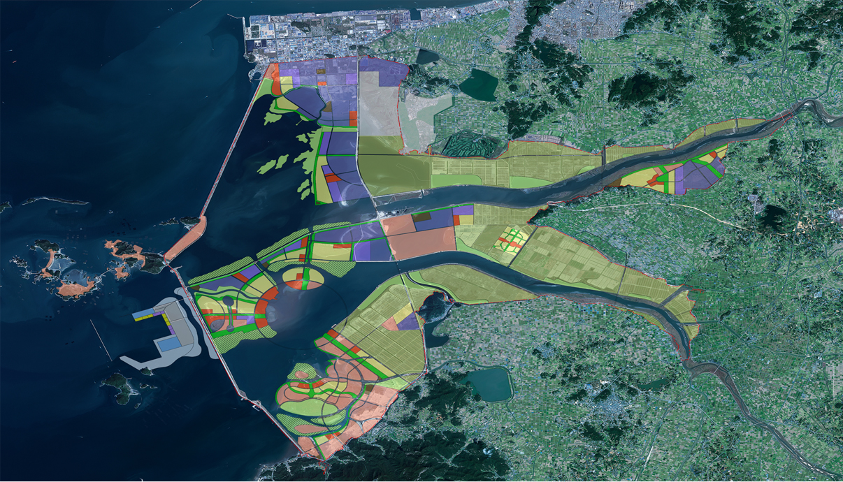 새만금 기본계획 지형도